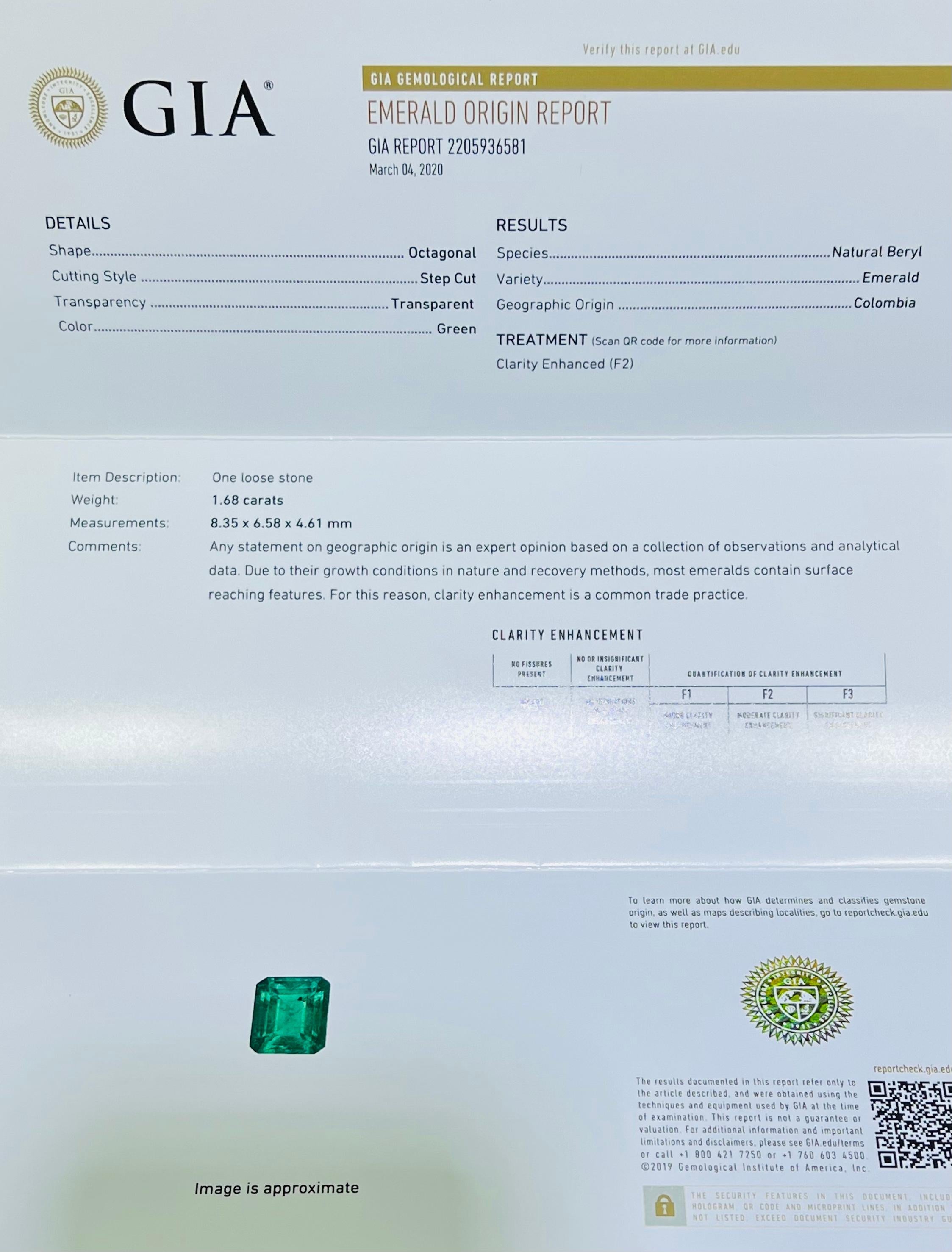 GIA Certified Colombian Emerald & Diamond Pendant Necklace 1