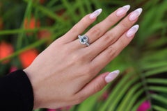 GIA Certified Color Change Alexandrite and Diamond Ring