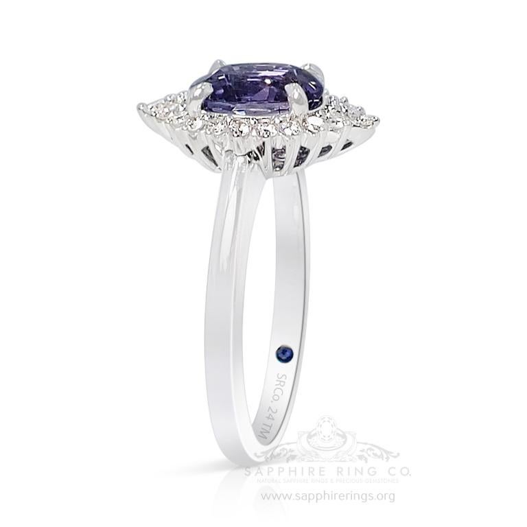 GIA Certified Color Change Sapphire Ring, 1.81 ct Unheated Platinum 950 In New Condition For Sale In Tampa, FL