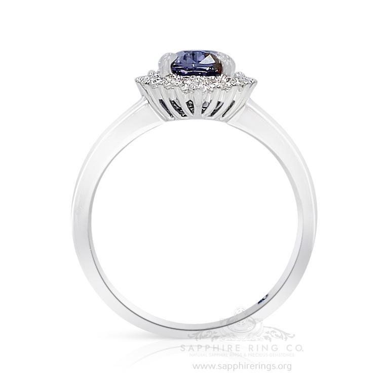 Women's or Men's GIA Certified Color Change Sapphire Ring, 1.81 ct Unheated Platinum 950 For Sale