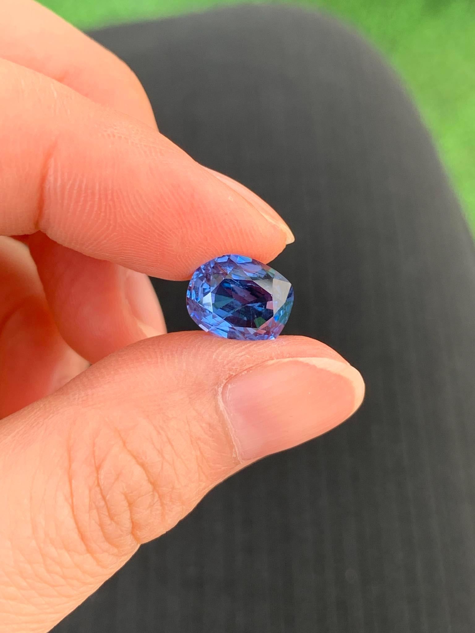 Cushion Cut GIA Certified Color Changing Cobalt Spinel  For Sale