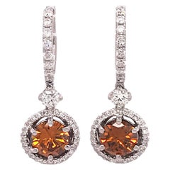 GIA Certified Colored Diamond Drop Earrings