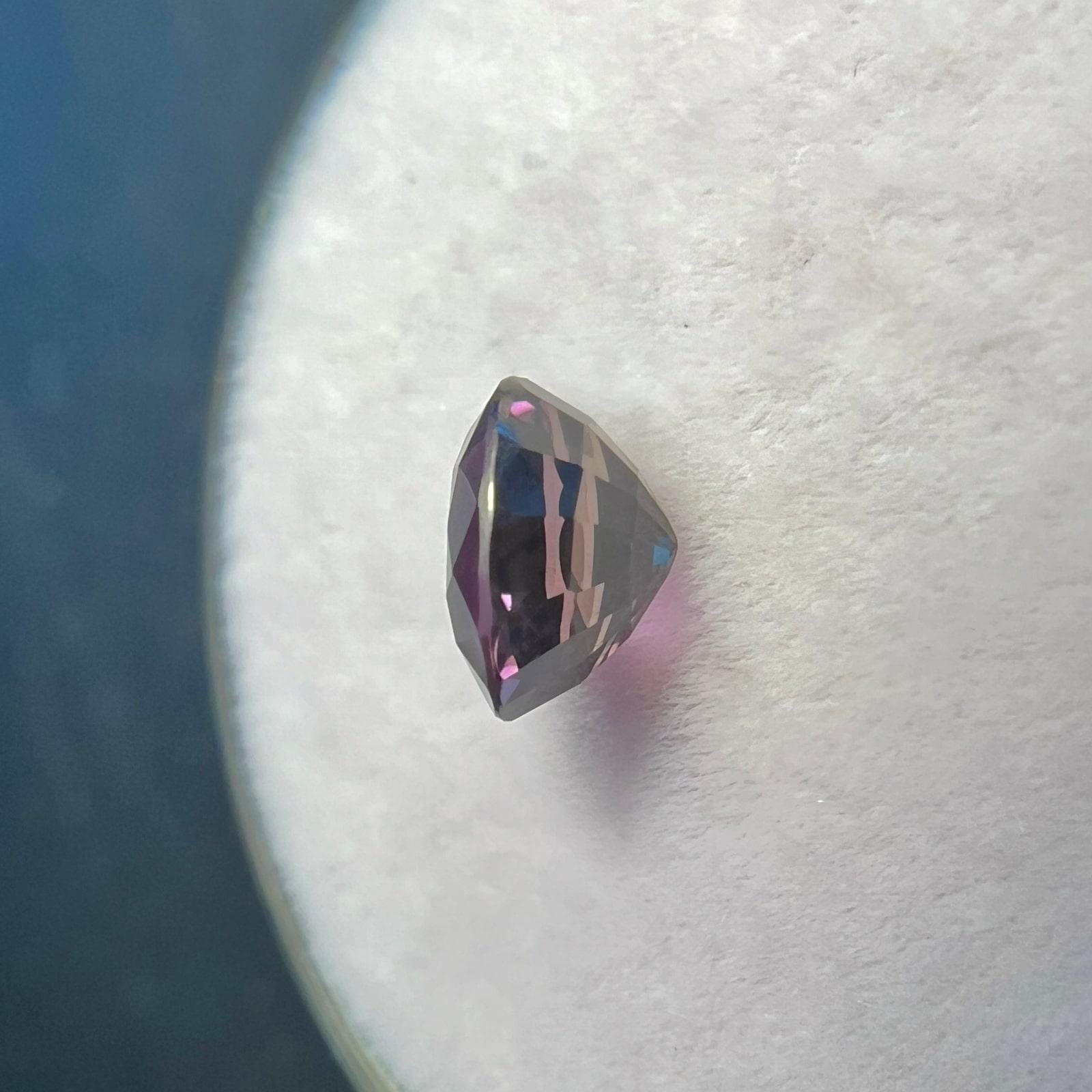 Gia Certified Colour Change Purple Sapphire 1.07Ct Untreated Oval Cut Rare Gem For Sale 6