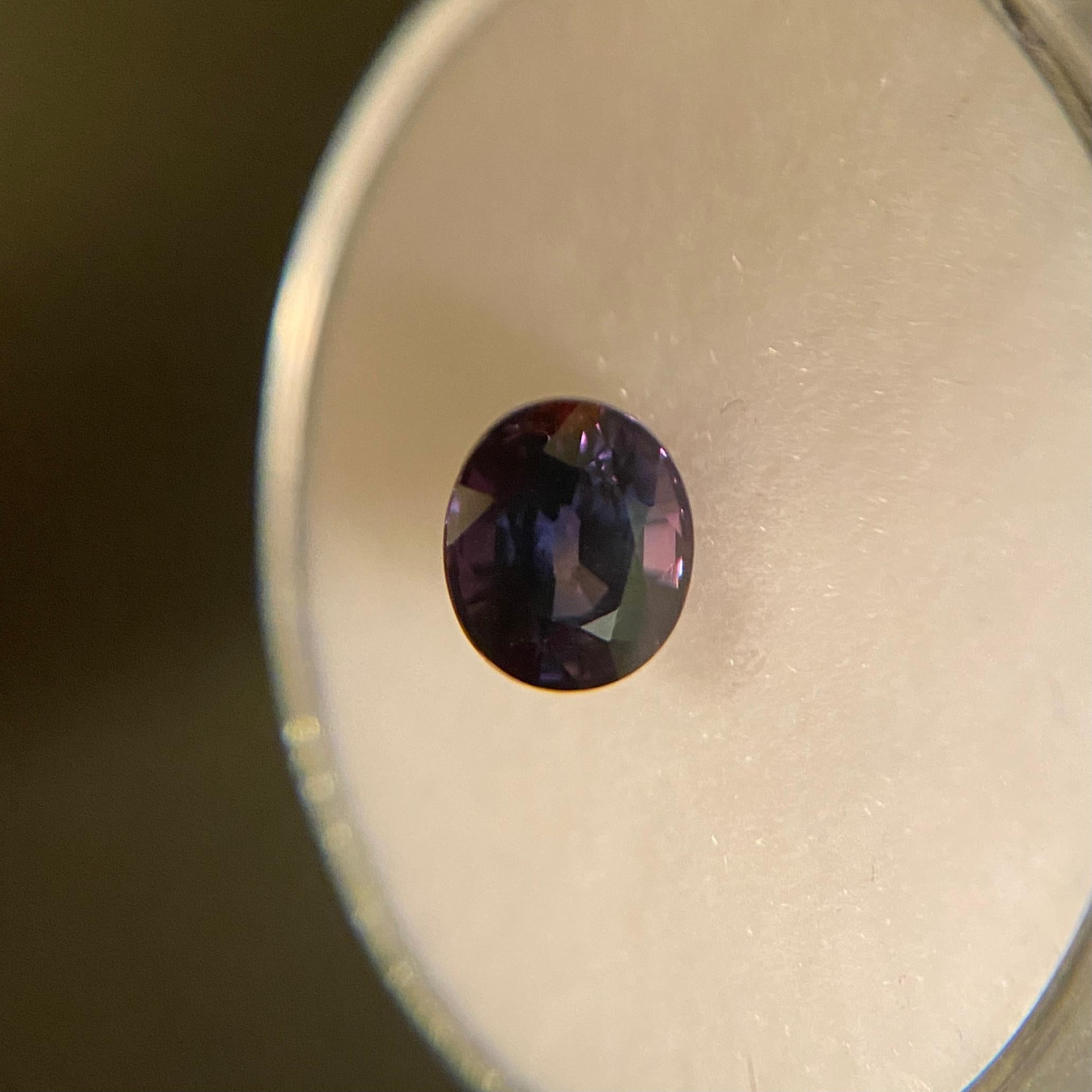 GIA Certified Colour Change Sapphire 1.18ct Untreated Oval Cut Unheated Rare Gem 6