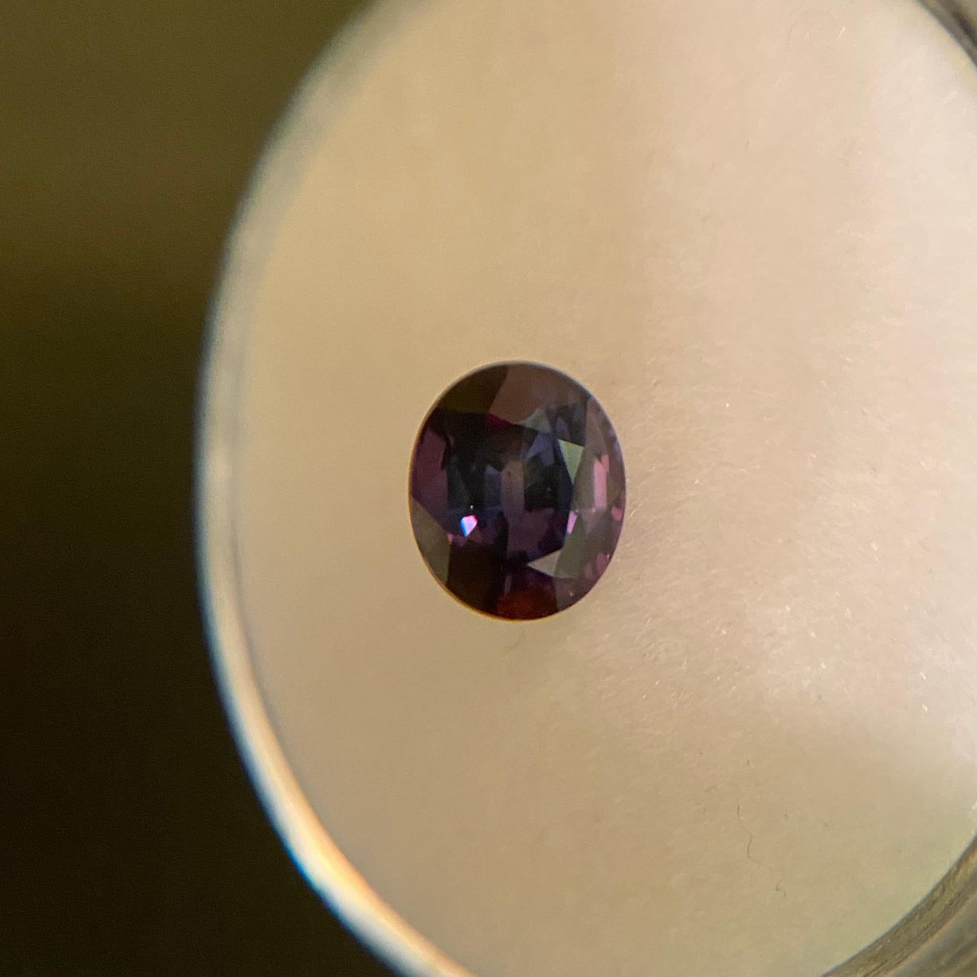 GIA zertifizierter Farbwechsel Saphir 1,18 Karat unbehandelt Ovalschliff Unerhitzt Seltener Edelstein 2