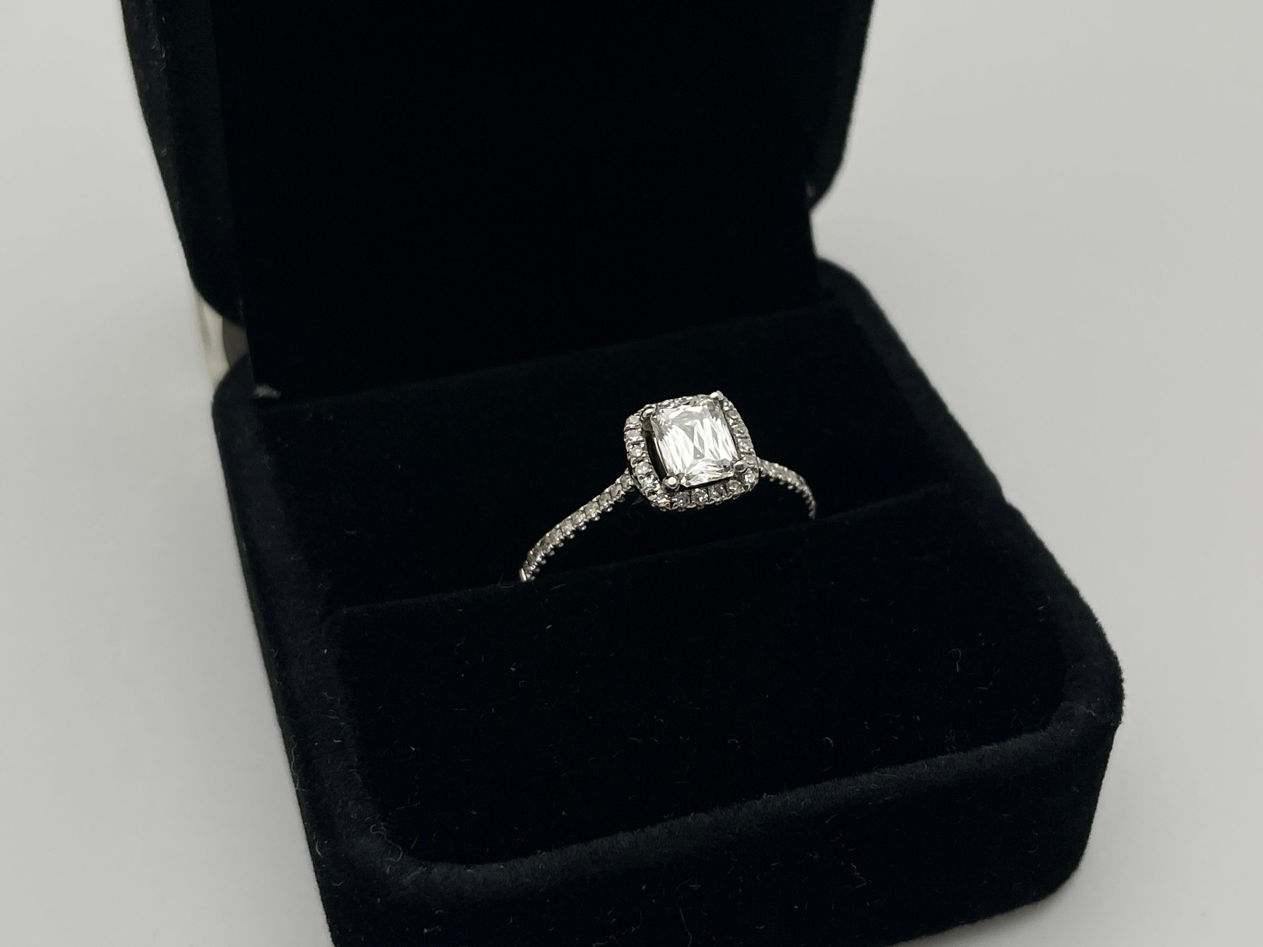 Women's or Men's GIA Certified Crisscut Diamond 18K White Gold Engagement Ring For Sale