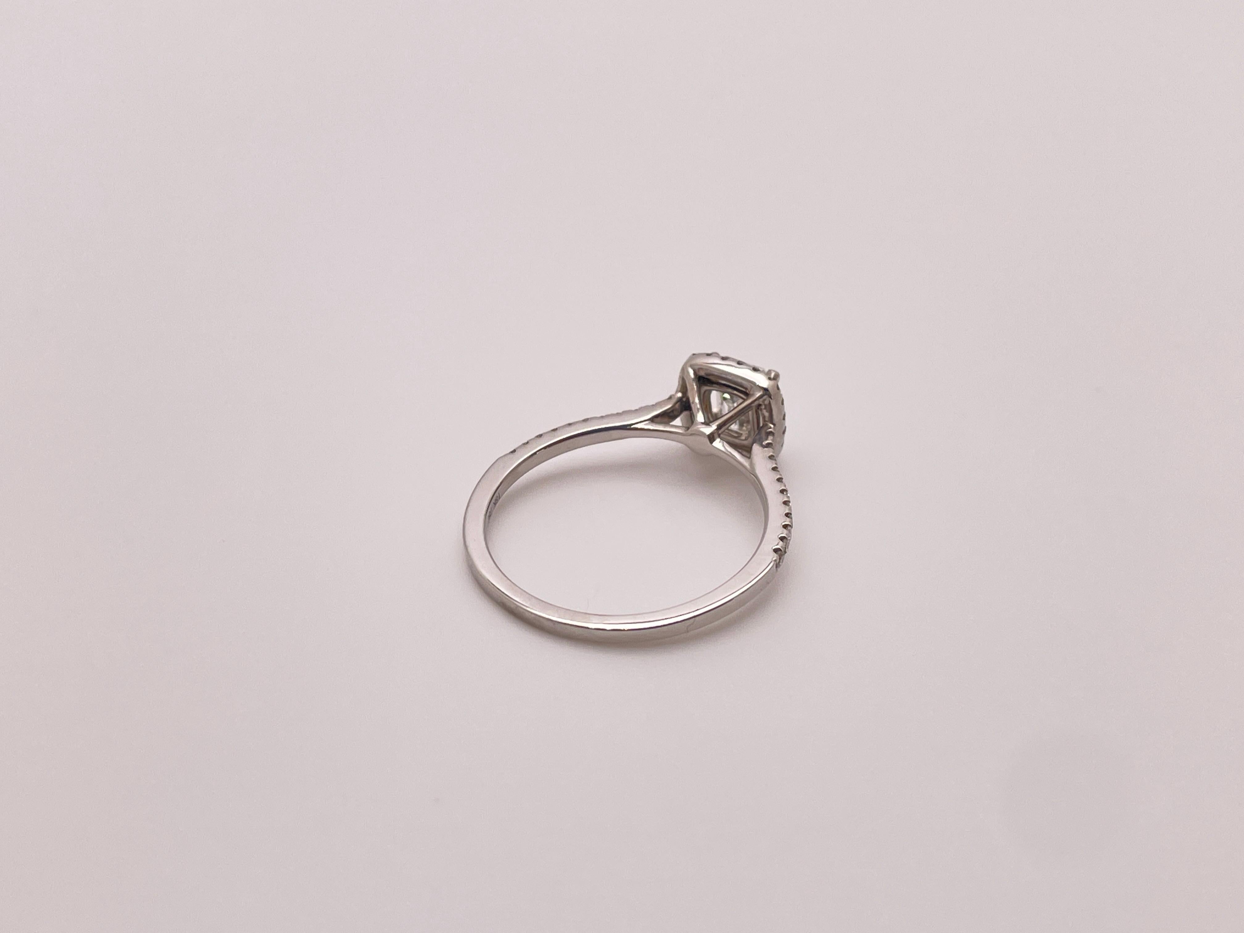 GIA Certified Crisscut Diamond 18K White Gold Engagement Ring For Sale 4