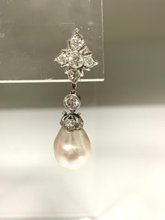 GIA Certified Cultured Pearls and Diamond Earrings in 18 Karat White Gold