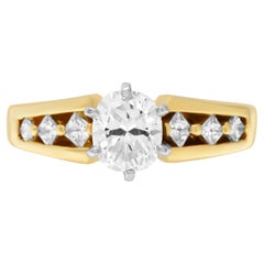 Vintage GIA Certified Cushion Brilliant Cut Diamond Ring 0.87 Carat H Color, I1 Clarity