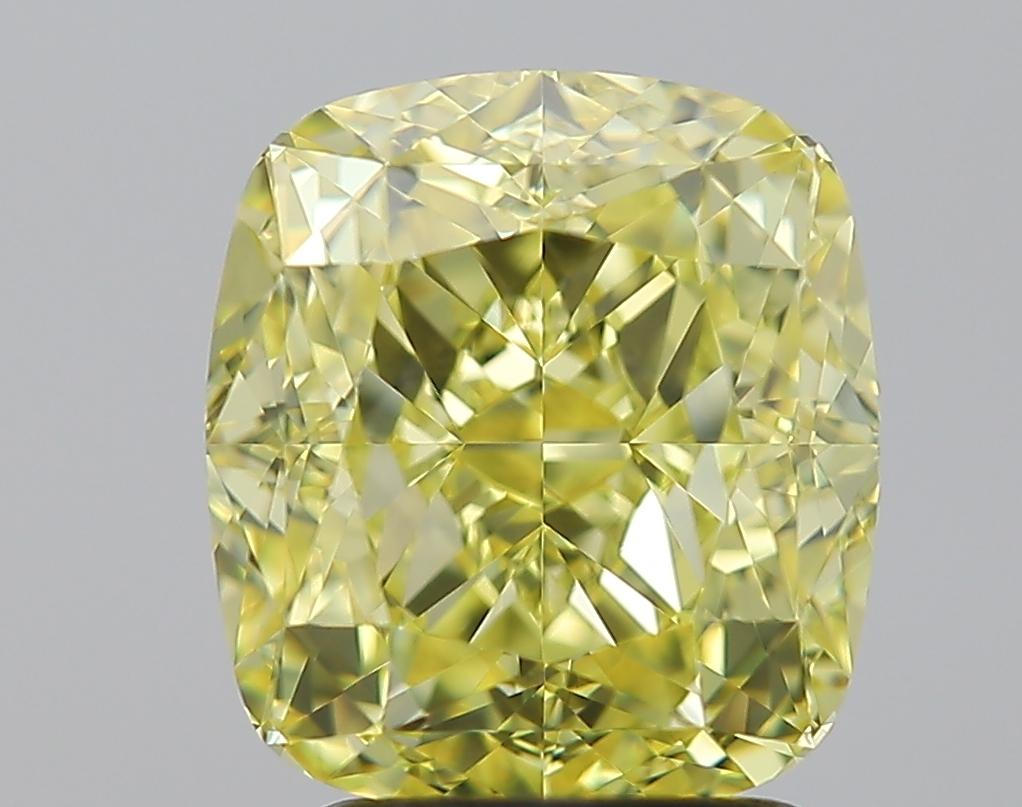 Contemporary GIA Certified Cushion Brilliant Cut Fancy Intense Yellow 3 Carat Diamond  For Sale