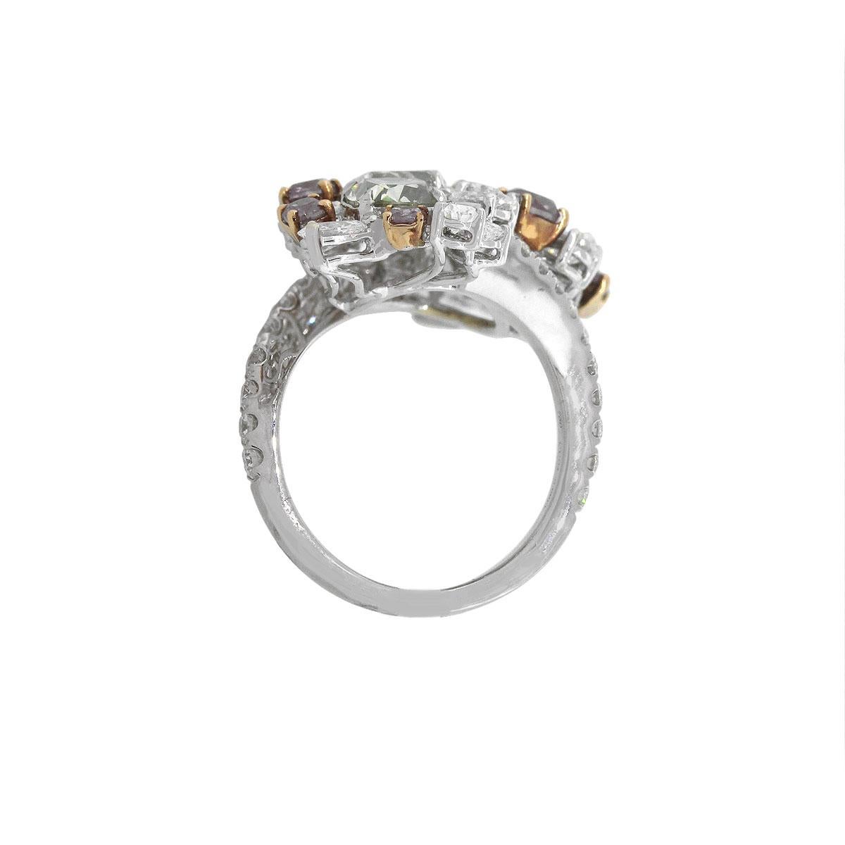 GIA Certified Cushion Cut Diamond Cocktail Ring In New Condition In Boca Raton, FL