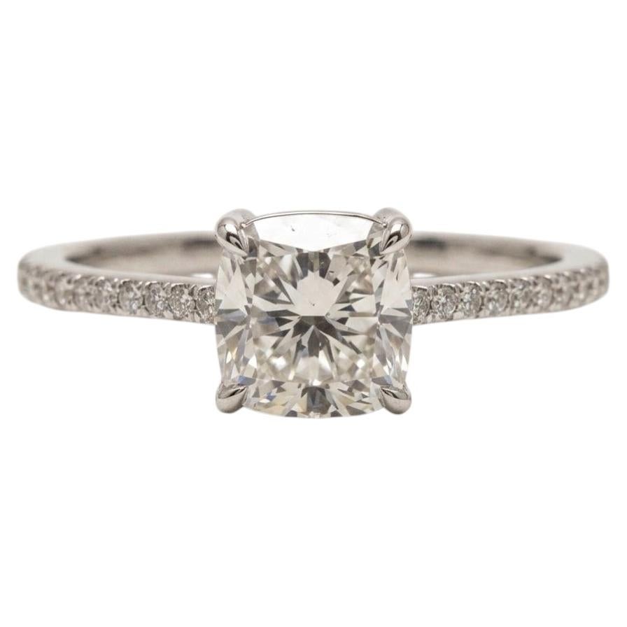 GIA Certified Cushion Cut Diamond Engagement Ring For Sale
