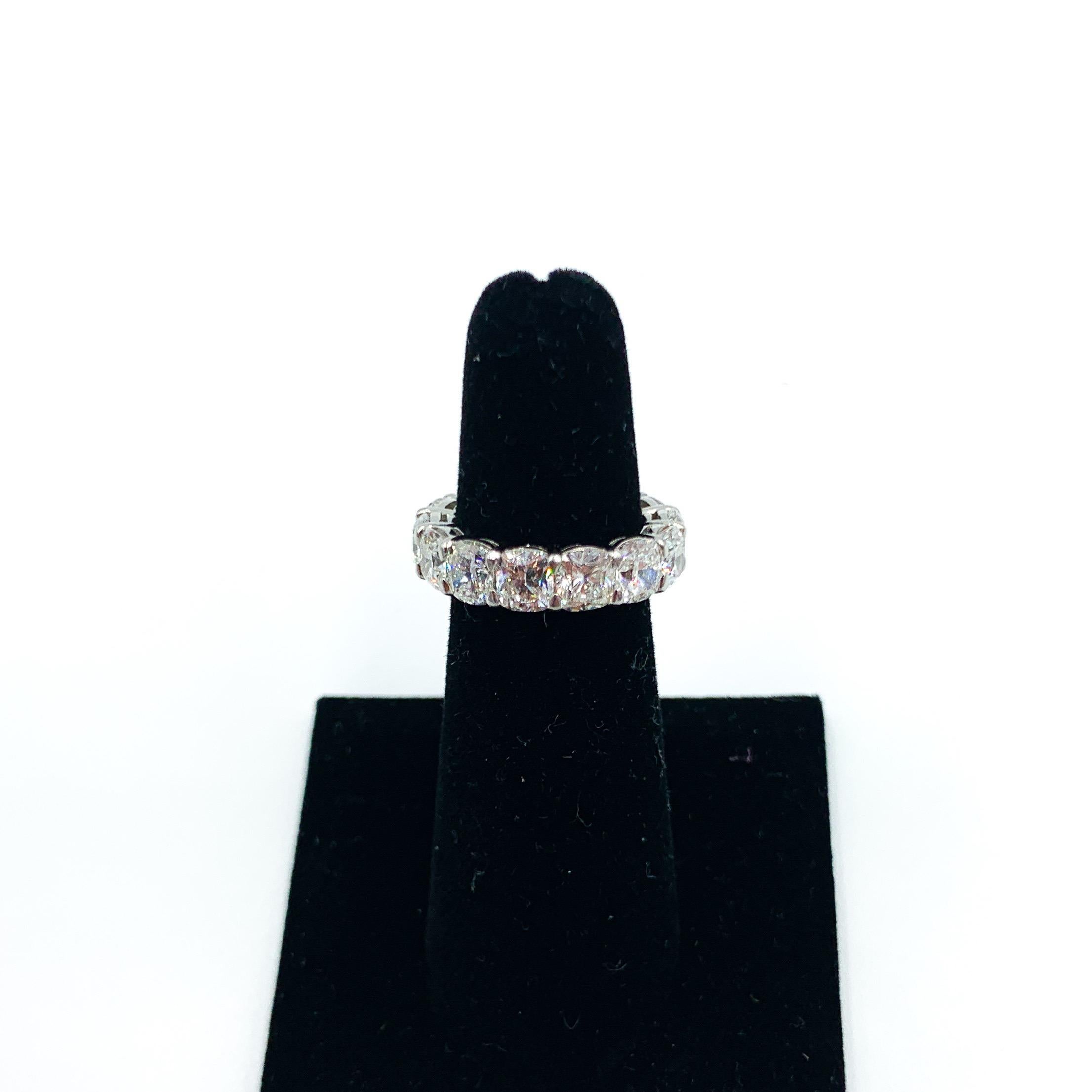 GIA Certified Cushion Cut Diamond Eternity Band In Excellent Condition In Carlsbad, CA