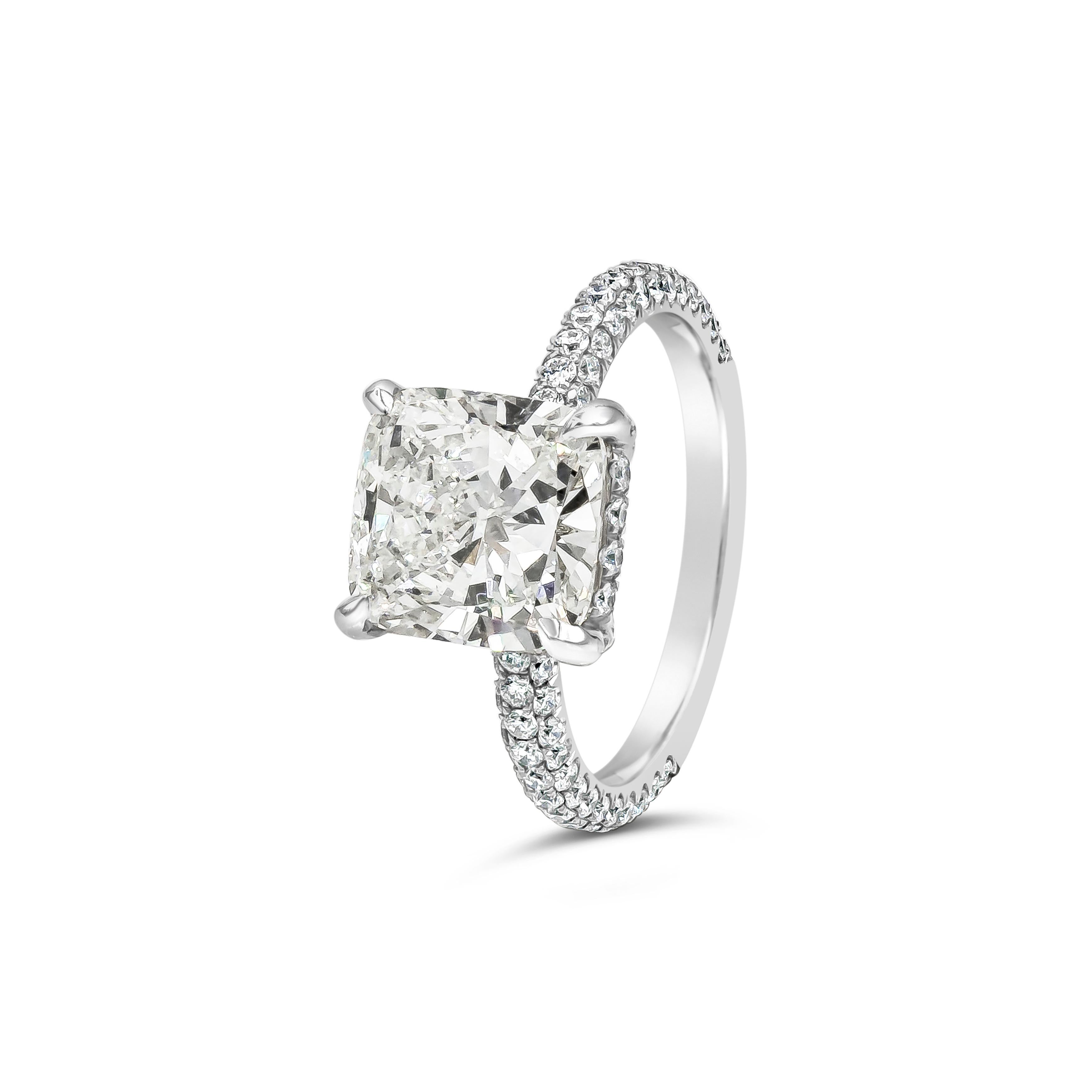 cushion cut micro pave engagement rings