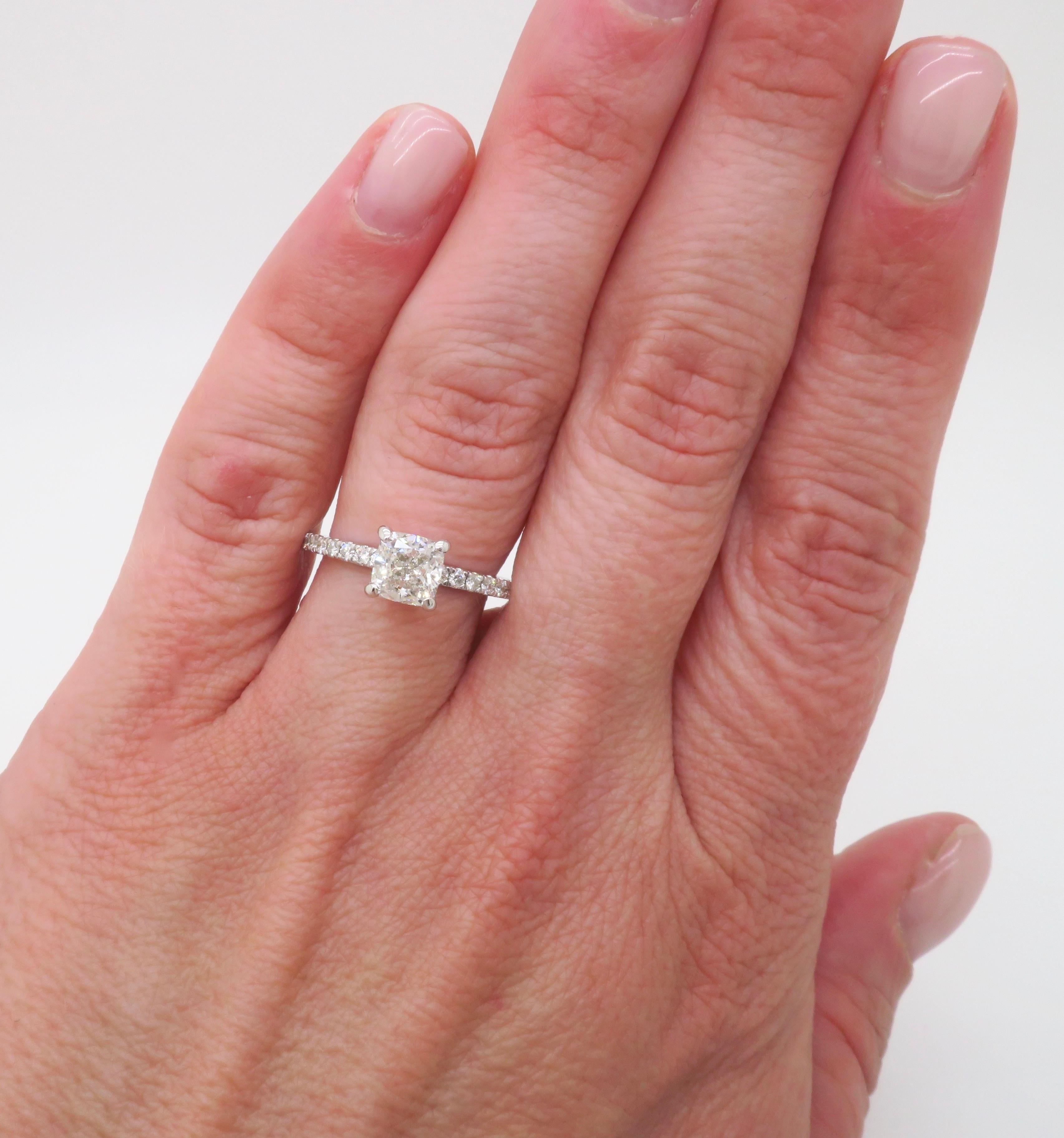 GIA Certified Cushion Cut Diamond Ring In Excellent Condition For Sale In Webster, NY