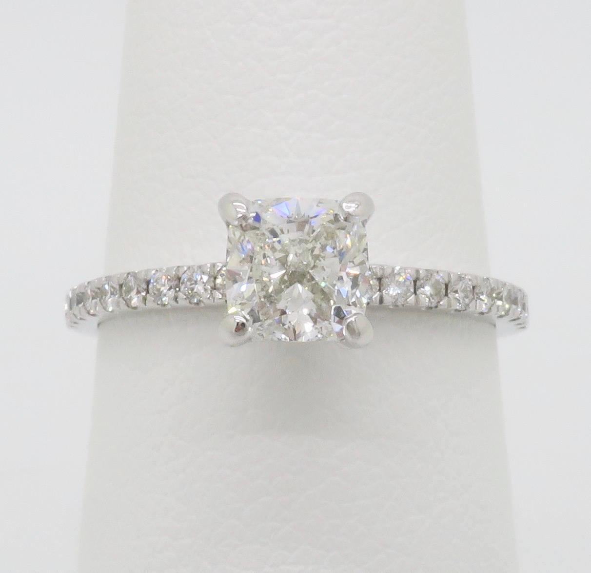 Women's GIA Certified Cushion Cut Diamond Ring For Sale