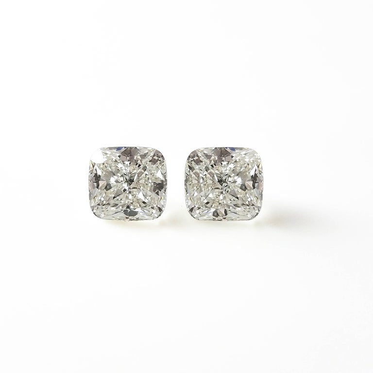 Gia Certified Cushion Cut Diamond Stud Earrings For Sale At 1stdibs
