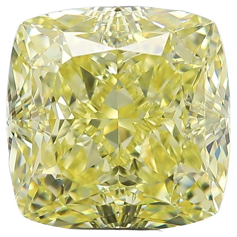 GIA Certified Cushion Cut IF Clarity Fancy Intense Yellow 10.09 Carat Diamond