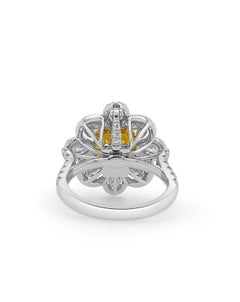 GIA Certified Cushion cut Natural Yellow Diamond Ring and Pendant in 18K Gold