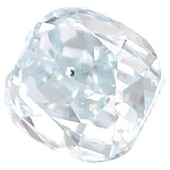 GIA Certified Cushion Fancy Greenish Blue 1.01 Carat SI1 Diamond Ring