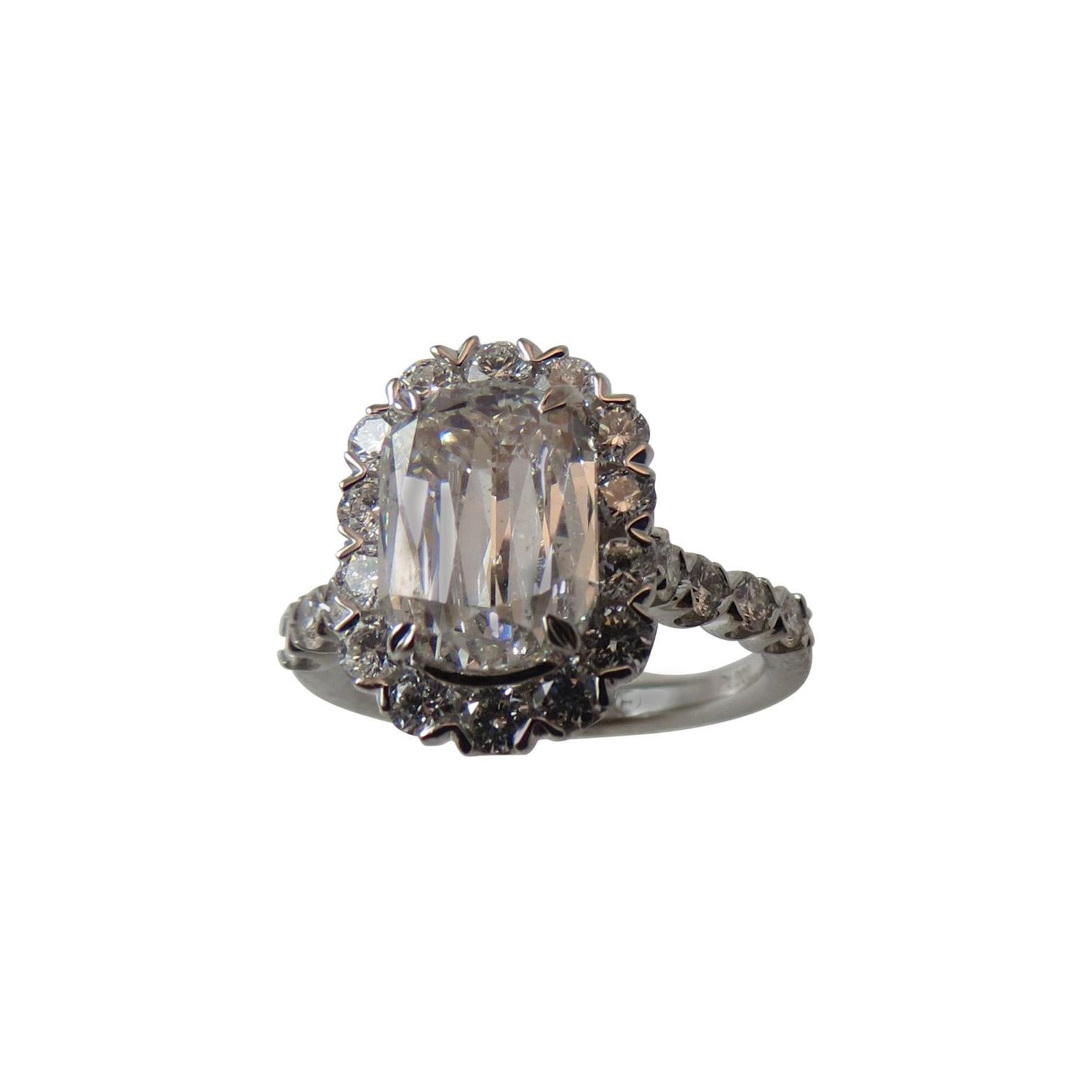 GIA Certified D Color 2.01 Carat L'amour Crisscut Diamond Platinum Ring