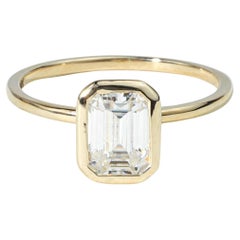 GIA Certified D IF 1ct Emerald-Cut Diamond Solitaire Ring in 18K Yellow Gold