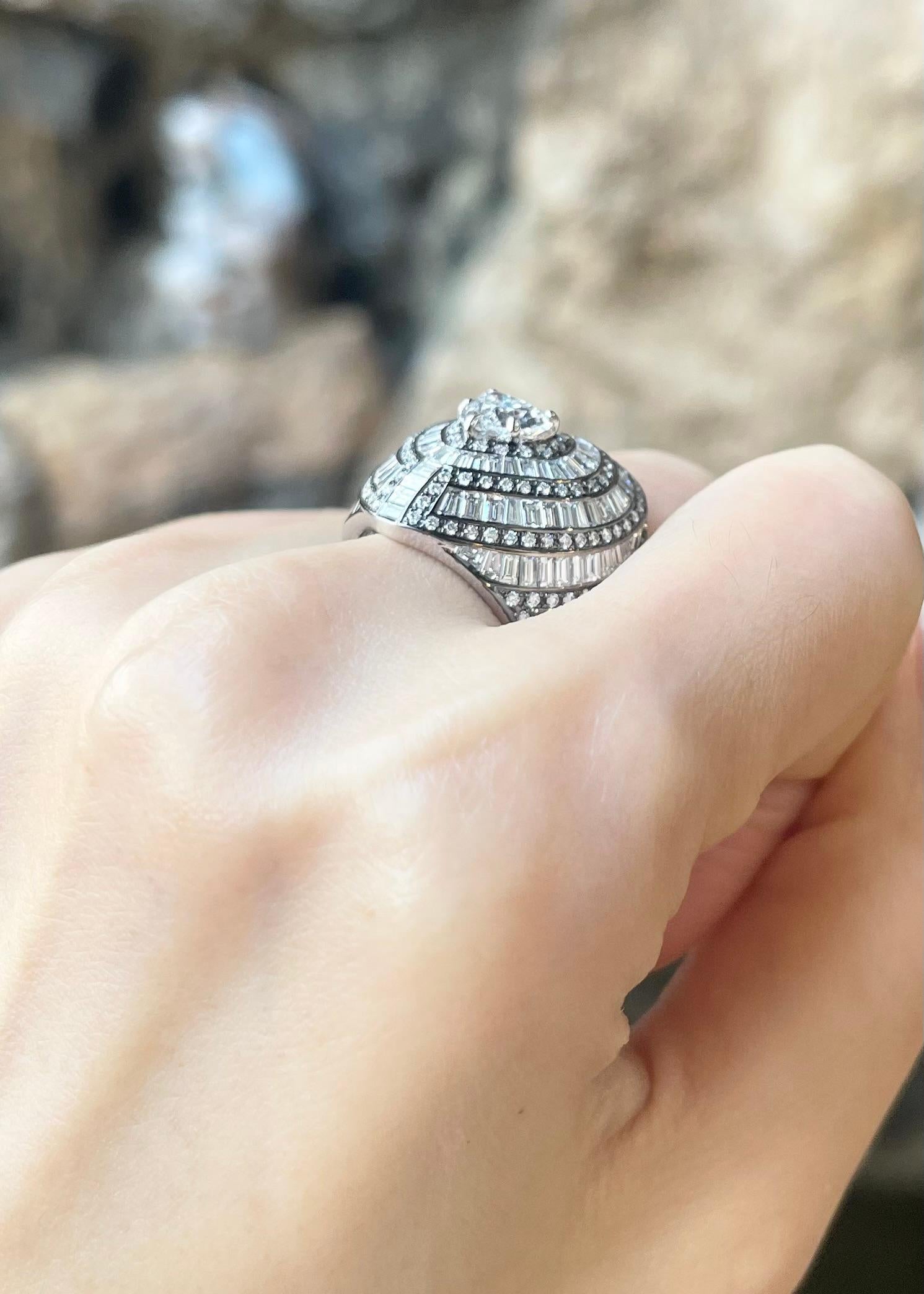 Bague en diamant certifiée GIA D, IF, sertie dans une monture en platine 950 Neuf - En vente à Bangkok, TH