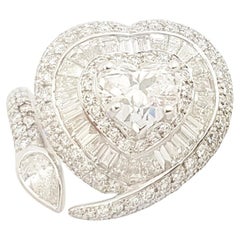 GIA Certified D, IF Heart Shape Diamond Ring set in Platinum 950 Settings
