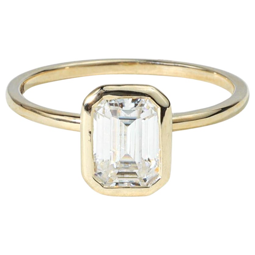 GIA-Bericht zertifizierter D VS 1 Karat Solitär-Diamant-Verlobungsring mit Smaragdschliff
