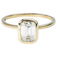 GIA Certified D VS1 1.00ct Emerald-Cut Diamond Solitaire Ring in 18K Yellow Gold