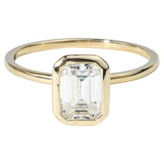 Informe GIA Certificado D VVS 1 Quilate Diamante solitario talla esmeralda Anillo de compromiso