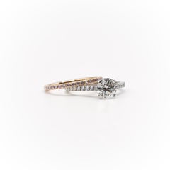 GIA Certified DeBeers Platinum Engagement Ring & Rose Gold Eternity Band Set