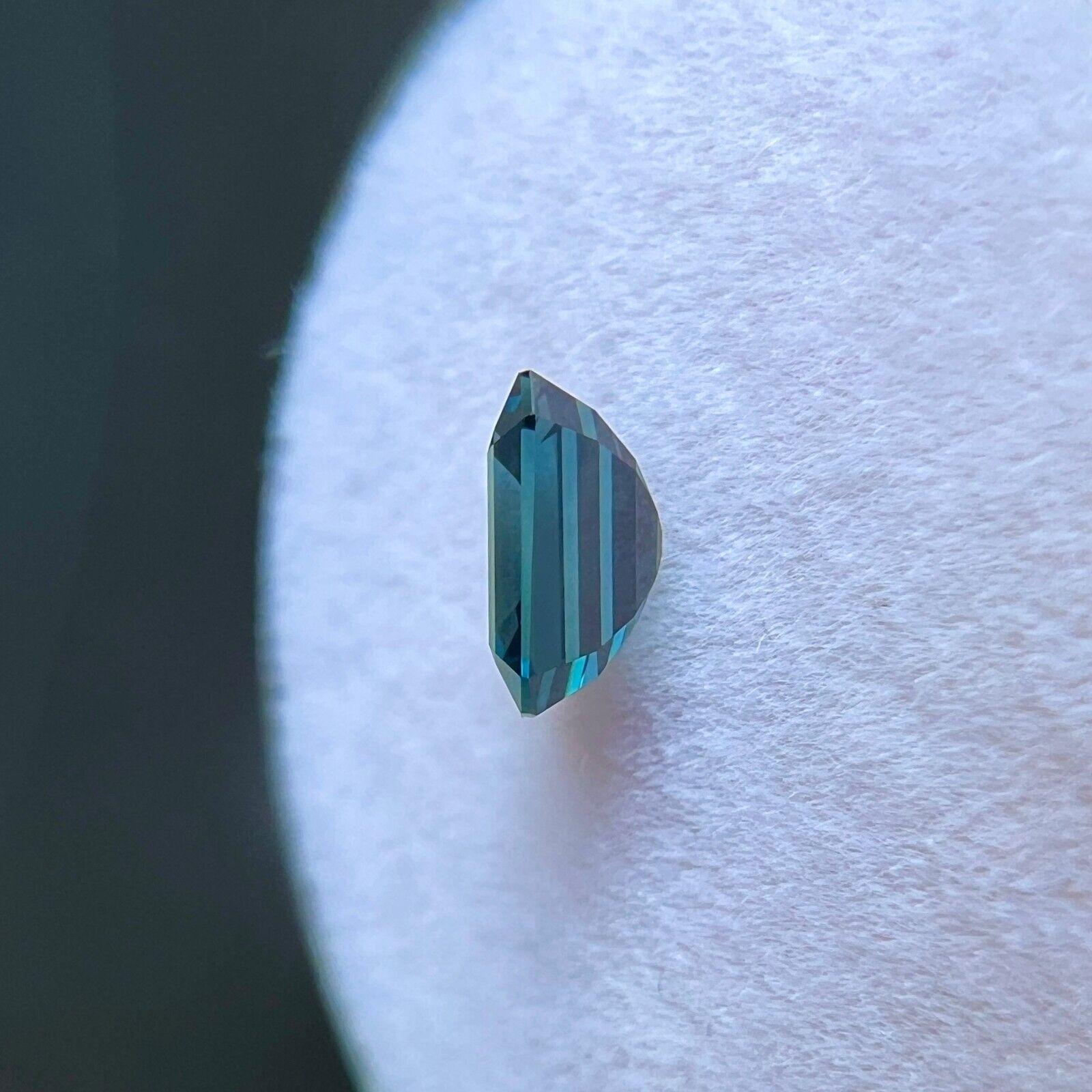 Zafiro Azul Verde Profundo Certificado por GIA 0,93ct Octágono Talla Esmeralda Sin Calentar en Nuevo estado para la venta en Birmingham, GB