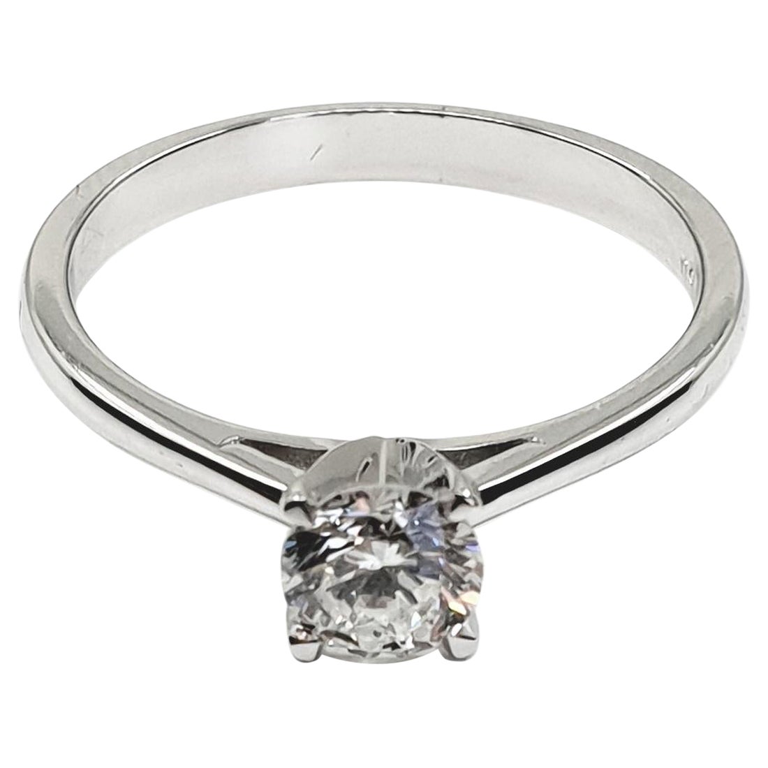 GIA Certified Diamond 0.50 I/VS2 Solitaire Ring 750 Gold in 4 Prong Setting For Sale