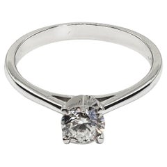 GIA Certified Diamond 0.50 I/VS2 Solitaire Ring 750 Gold in 4 Prong Setting