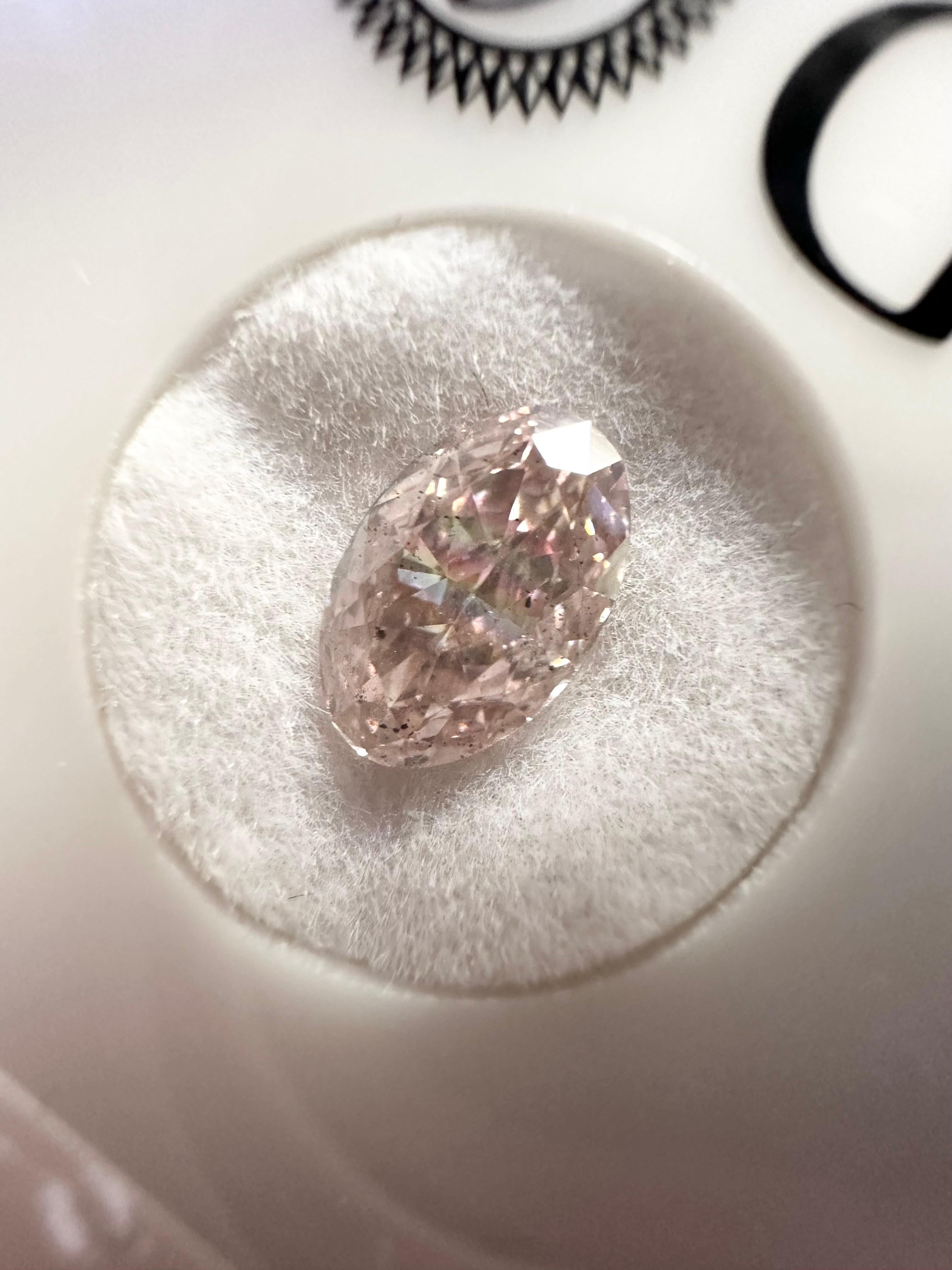 GIA certified diamond 1.01ct Fancy PInk diamond loose NATURAL COLOR In New Condition For Sale In Boca Raton, FL