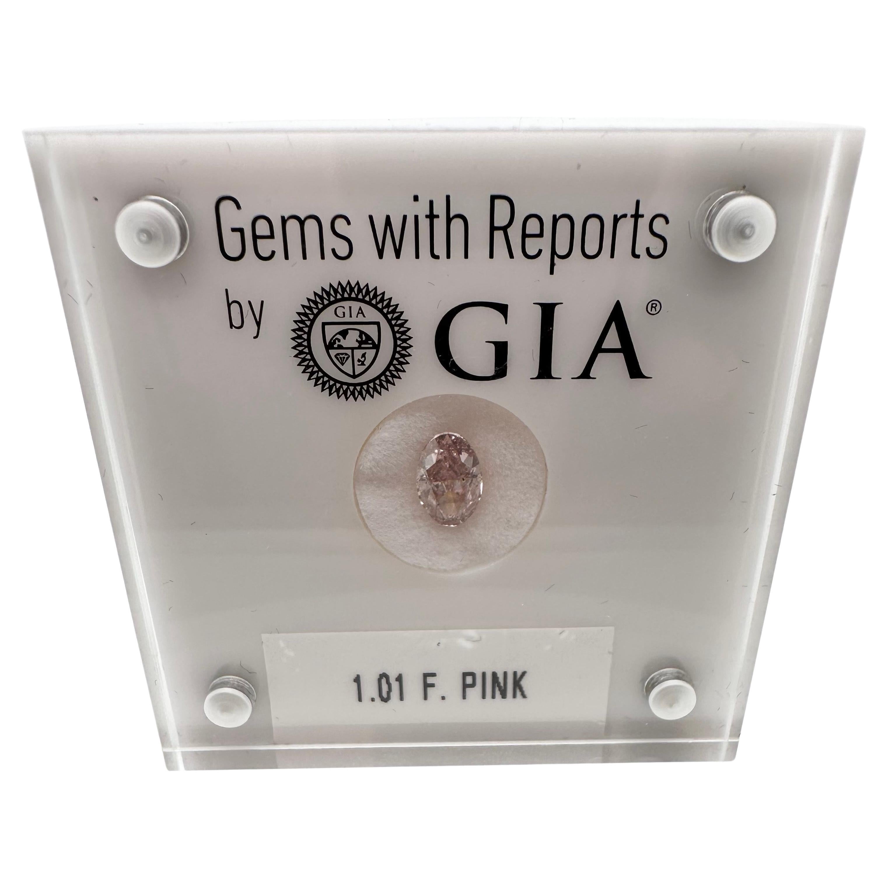 GIA certified diamond 1.01ct Fancy PInk diamond loose NATURAL COLOR For Sale