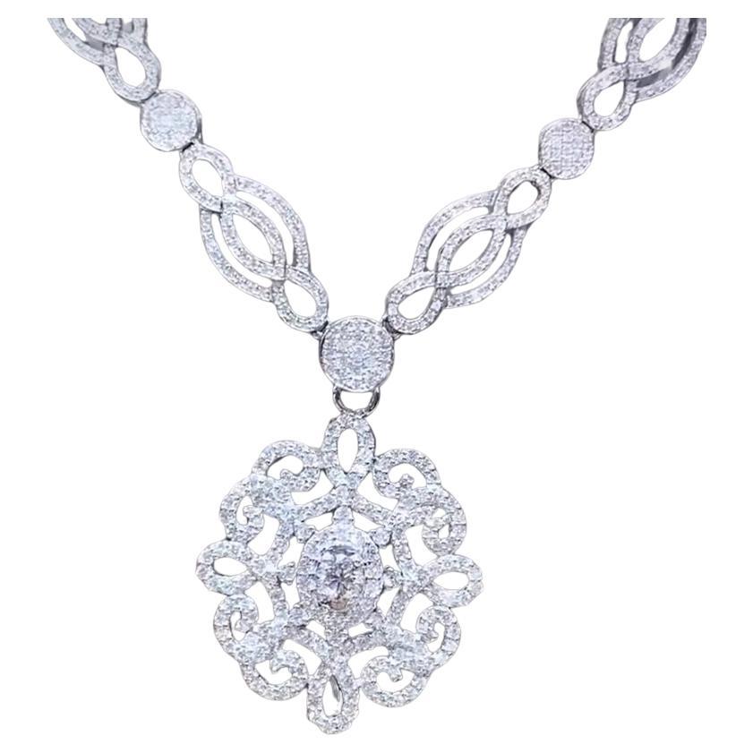 Colgante de oro de 18 quilates con diamante certificado por GIA