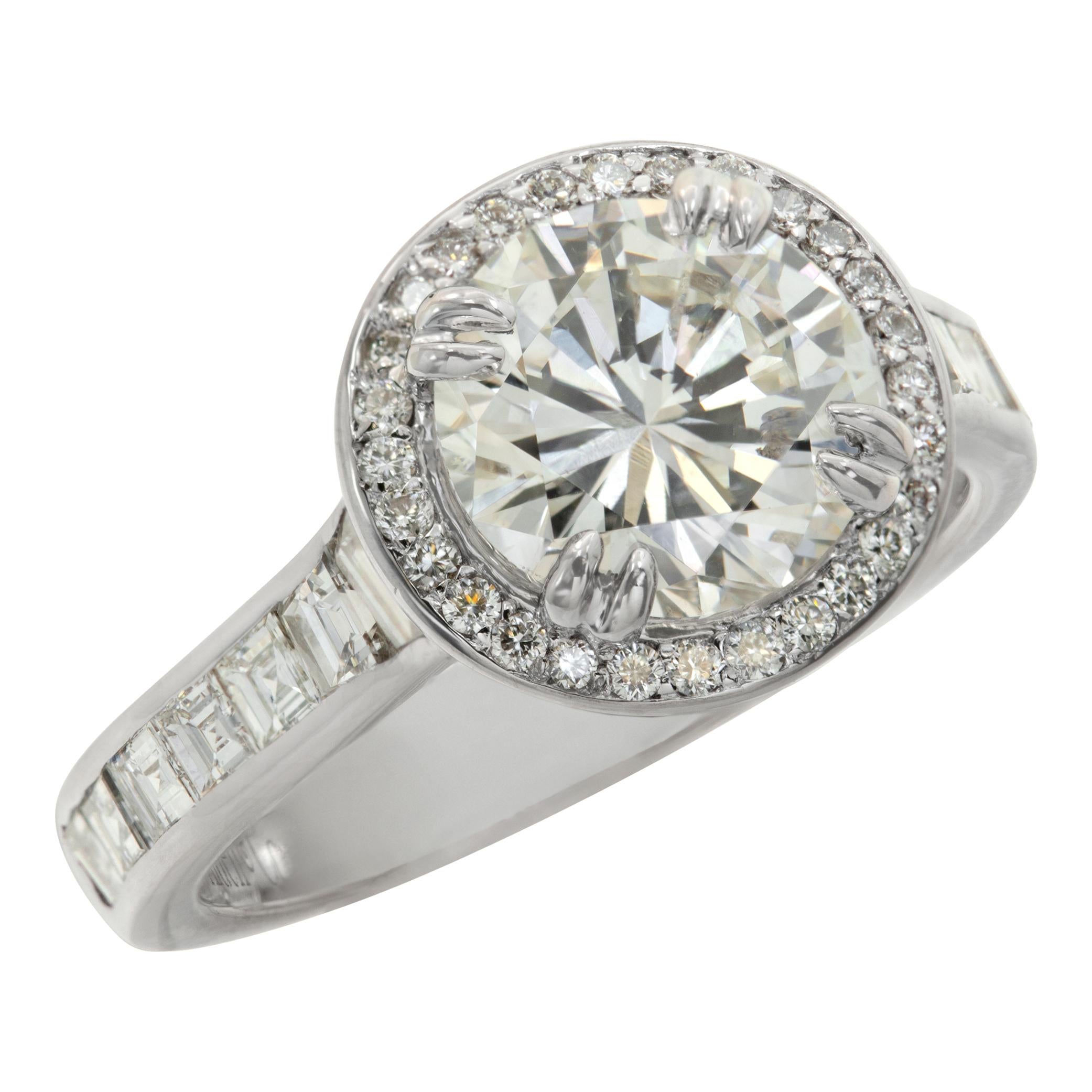 Taglio brillante Anello con diamante certificato GIA in oro bianco 18 carati in vendita
