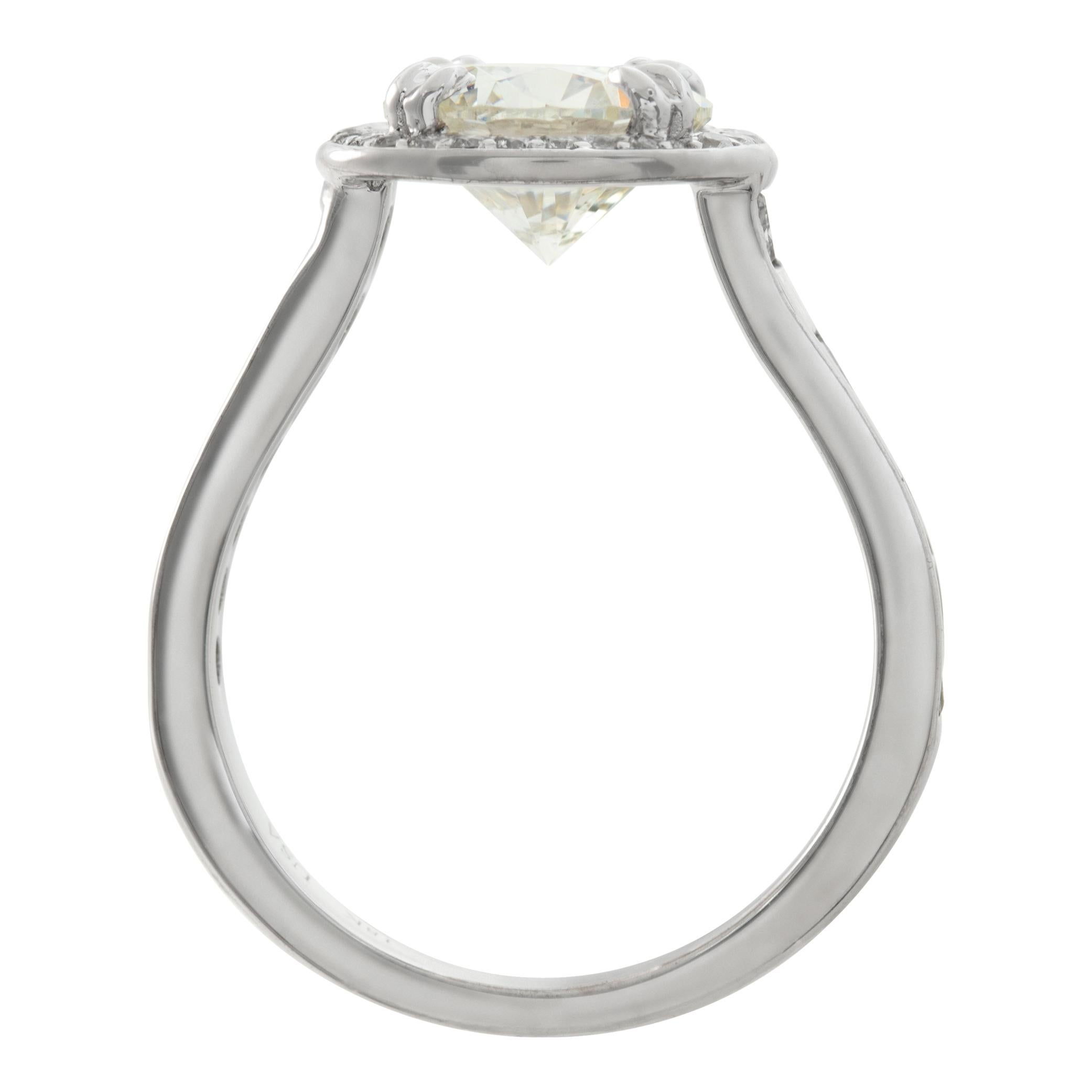 Anello con diamante certificato GIA in oro bianco 18 carati In condizioni ottime in vendita a Surfside, FL