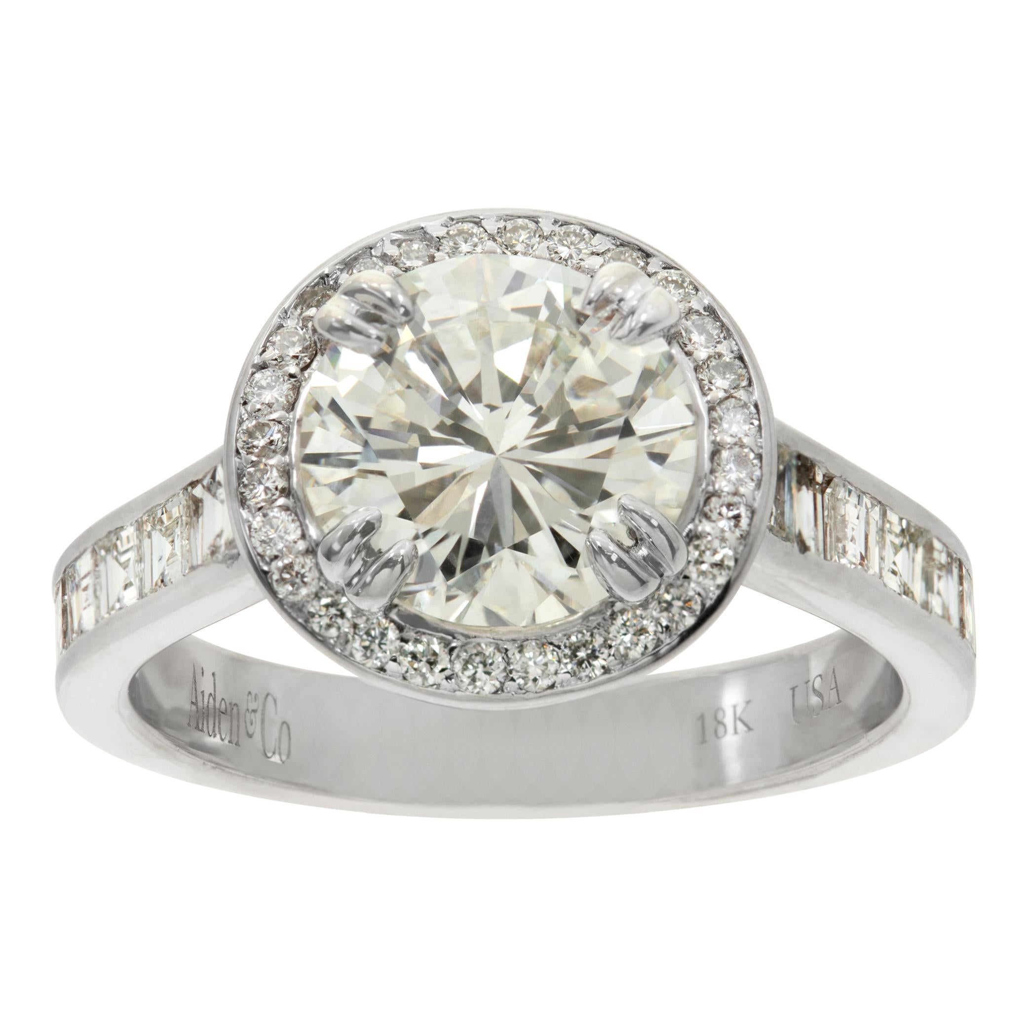 GIA certified diamond 18k White Gold ring
