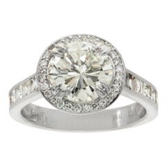 Used GIA certified diamond 18k White Gold ring