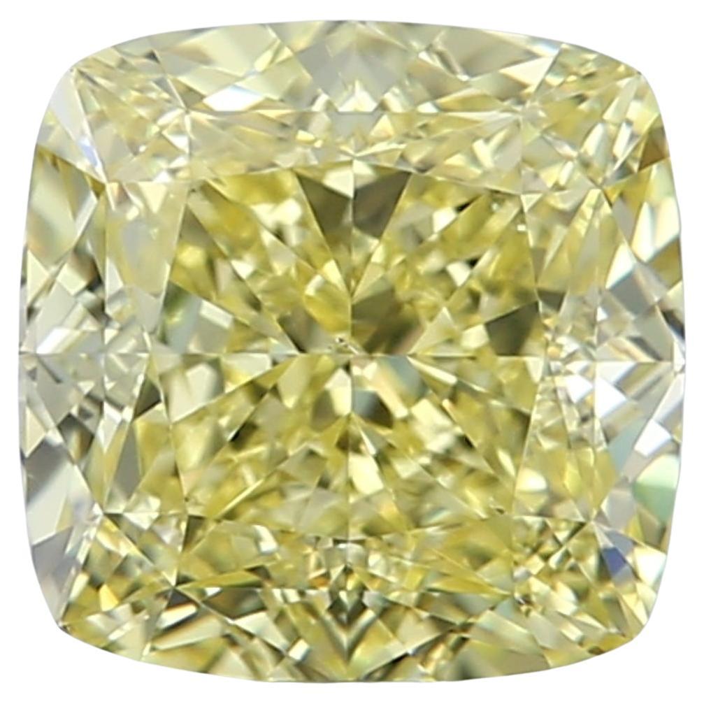 GIA Certified Diamond 2.00-2.05 Carat VVS2, Fancy Intense Yellow, Cushion Cut For Sale