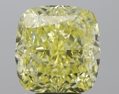GIA Certified Diamond 4.00-4.10 Carat VVS, Fancy Intense Yellow, Cushion Cut