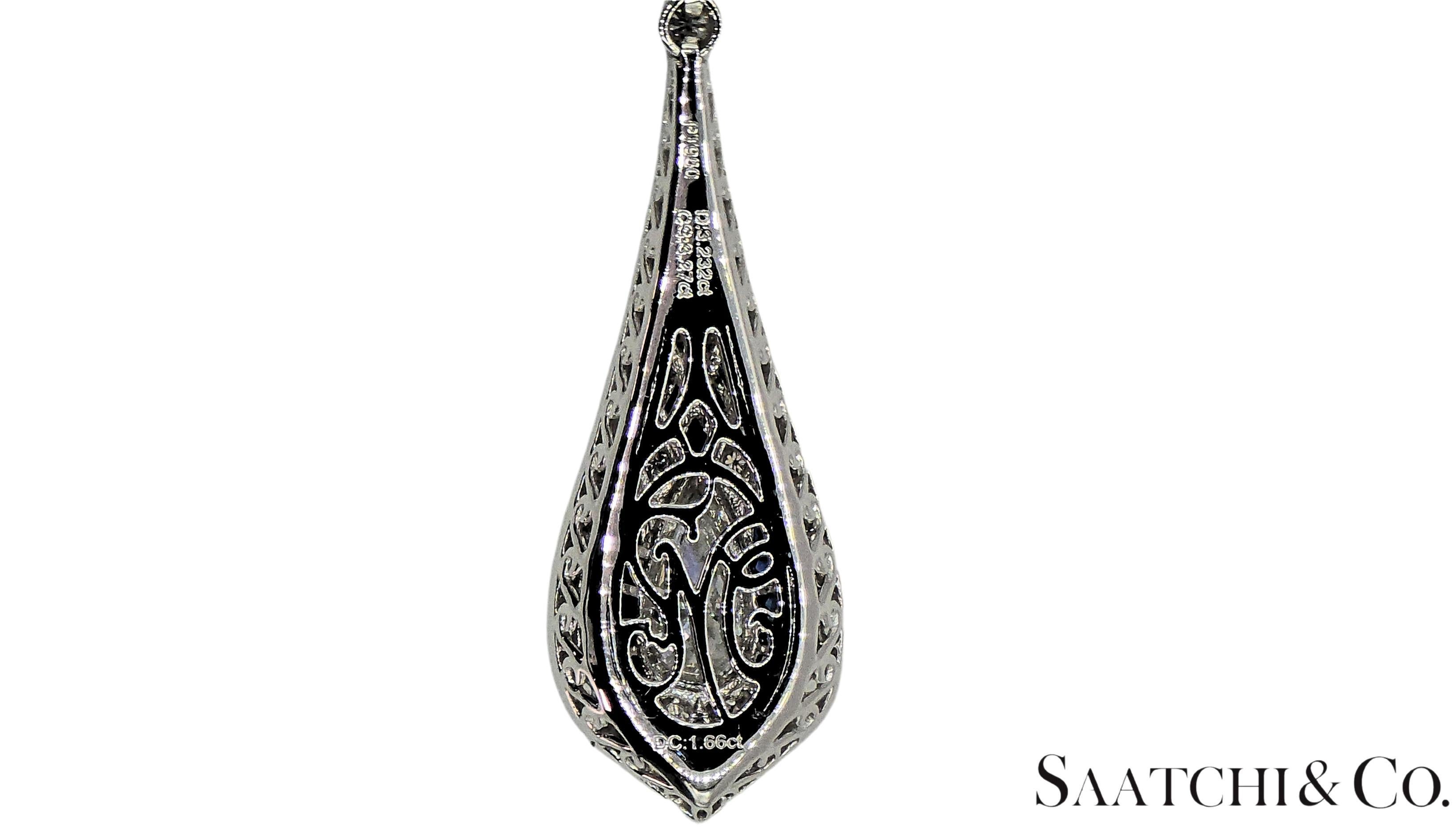 Collar elegante de diamantes y zafiros naturales certificados por GIA en platino 950 en venta 7