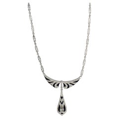 Collar elegante de diamantes y zafiros naturales certificados por GIA en platino 950