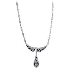 Collier élégant en platine 950, diamant certifié GIA et saphir Natural Elegance