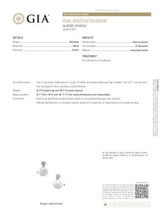 GIA Certified Diamond and Pearl Earrings