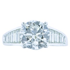 GIA Certified Diamond and Platinum Contemporary Ring