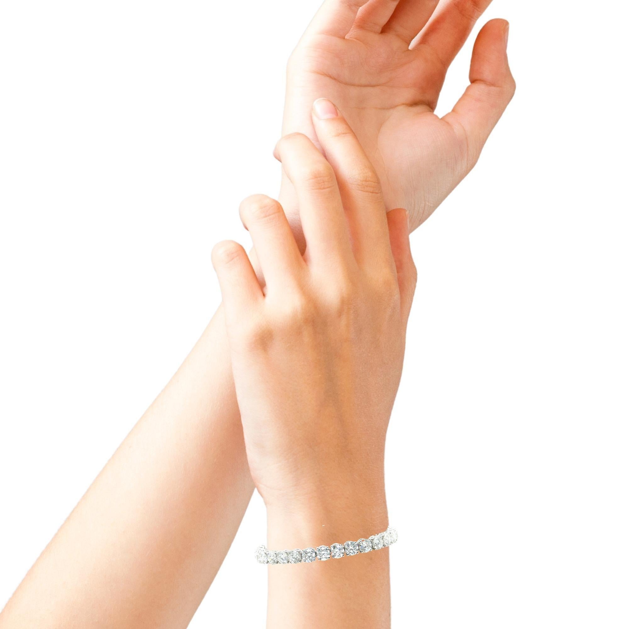Pulsera de tenis de platino y diamantes con certificado GIA, 17,01 quilates en total, G-VS2 en venta 2